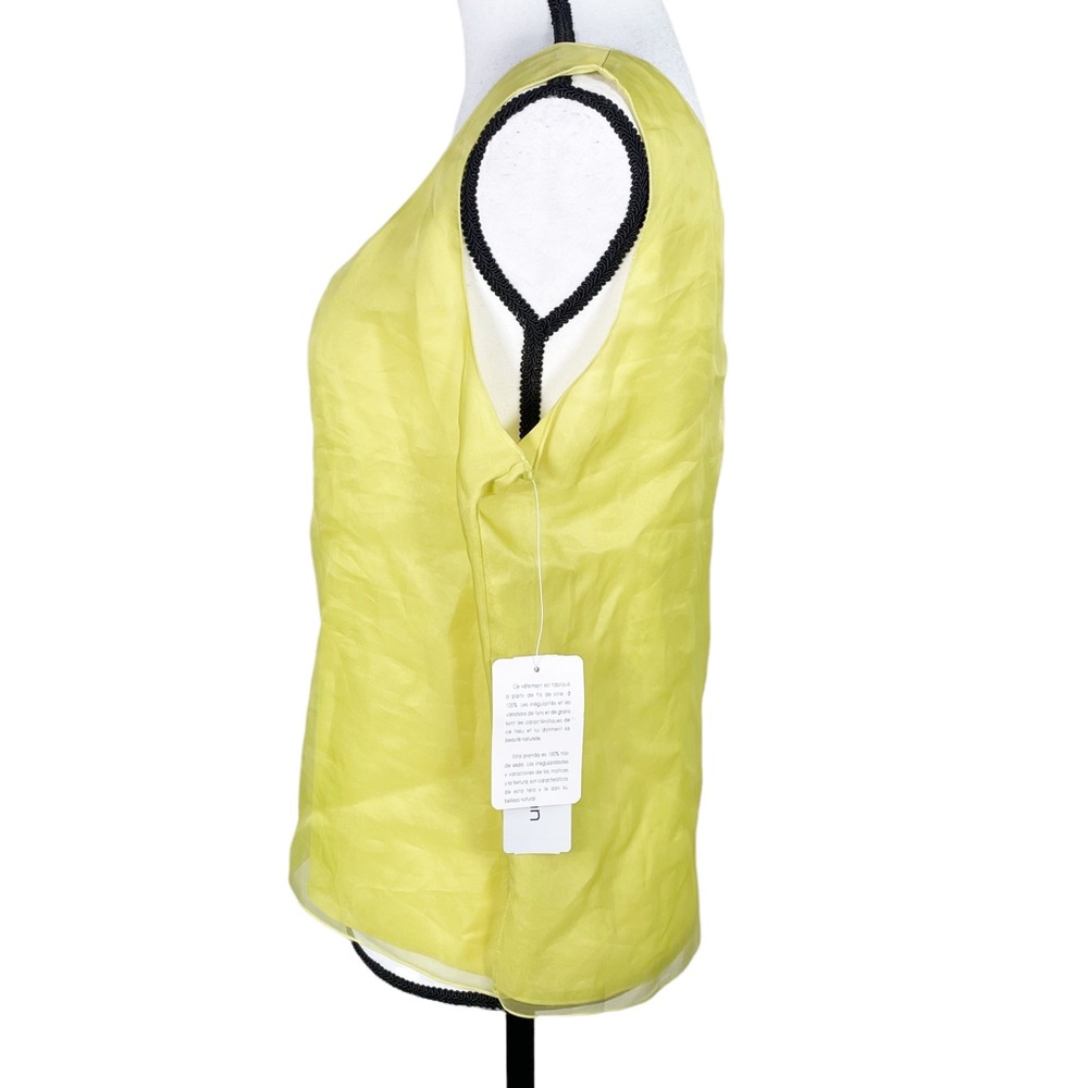 NWT Rena Rowan Yellow Silk Sleeveless Blouse - Picture 3 of 5